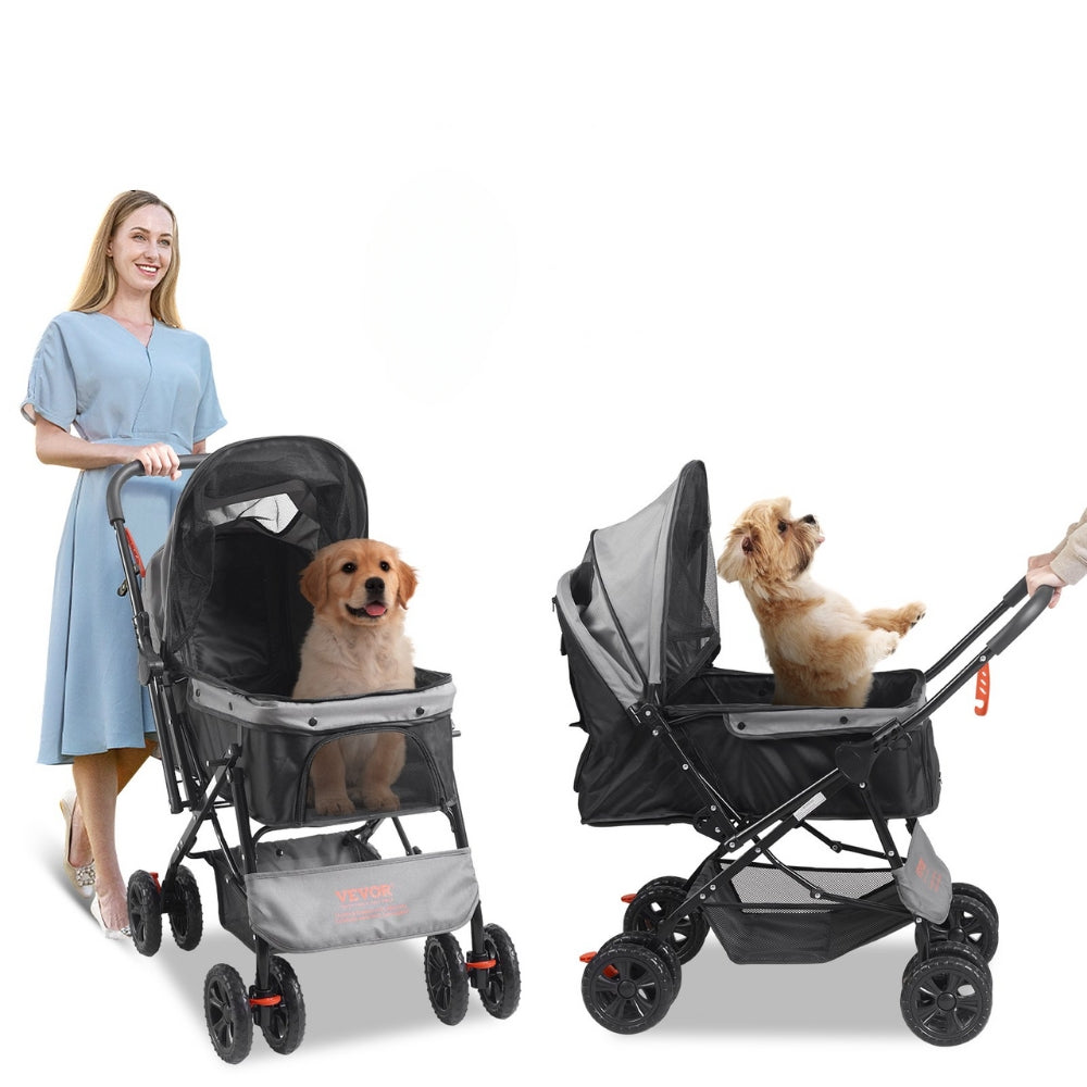 4-Wheel Pet Stroller for Dogs and Cats Perfect for Travel Exercise and Everyday Use