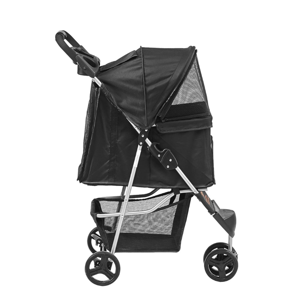 Premium Rotating Pet Stroller for Easy Travel with Brakes Pad and Cup Holder
