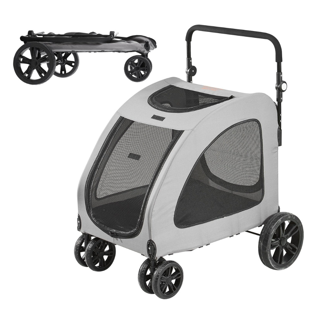 Premium Rotating Pet Stroller for Easy Travel with Brakes Pad and Cup Holder