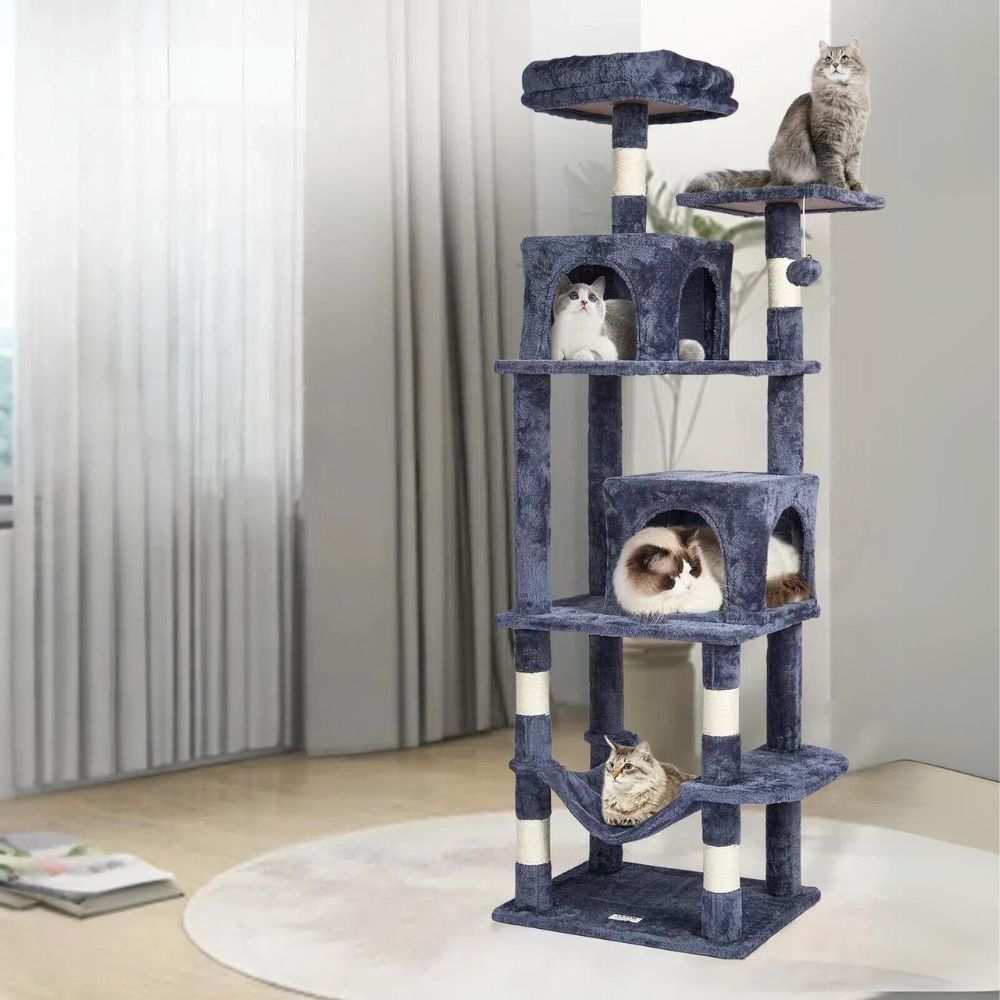 Cat Tower with 2 Cat Condos Sisal Scratching Post