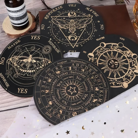 Wooden Moon and Star Pendulum Board for Metaphysical Healing and Divination