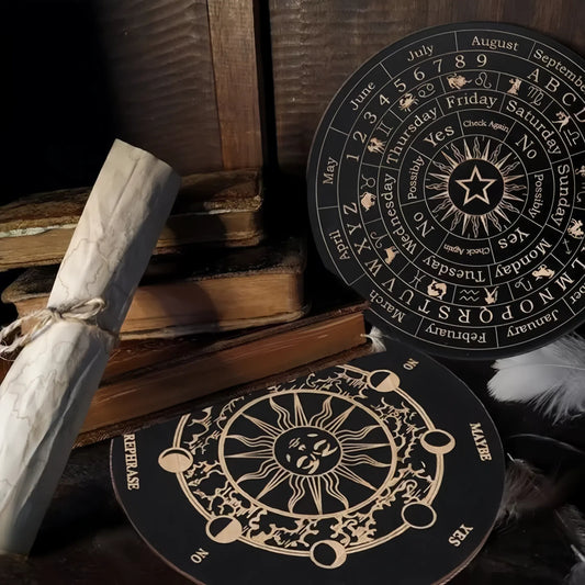 Wooden Moon and Star Pendulum Board for Metaphysical Healing and Divination