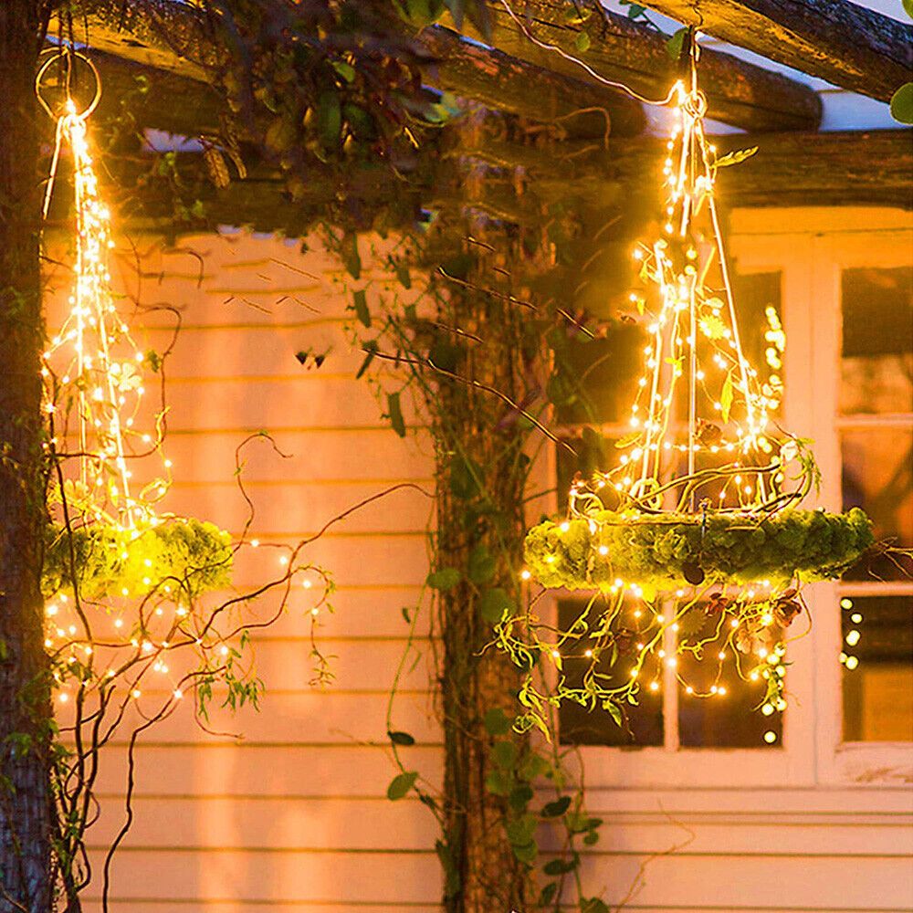 200 LED Solar Waterfall String Lights for Garden Christmas Decor