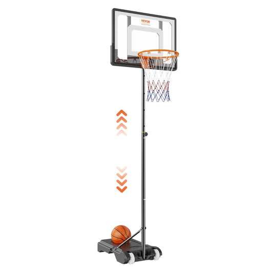 Portable Basketball Hoop Stand 4 to 10 ft Adjustable Height Backboard System with Wheels Stand