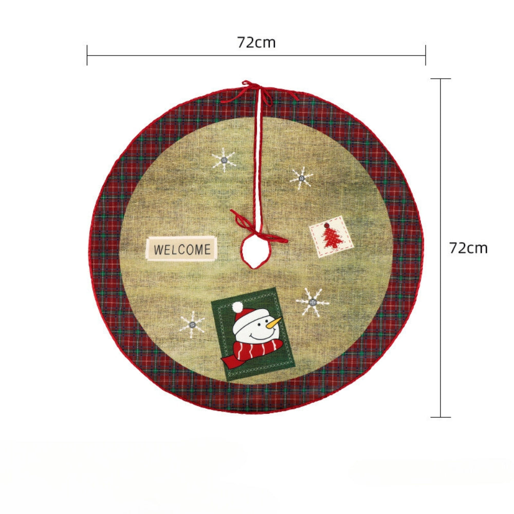 Christmas Tree Skirt Red Christmas Tree Foot Cover Santa Claus Snowflake Christmas Tree Carpet