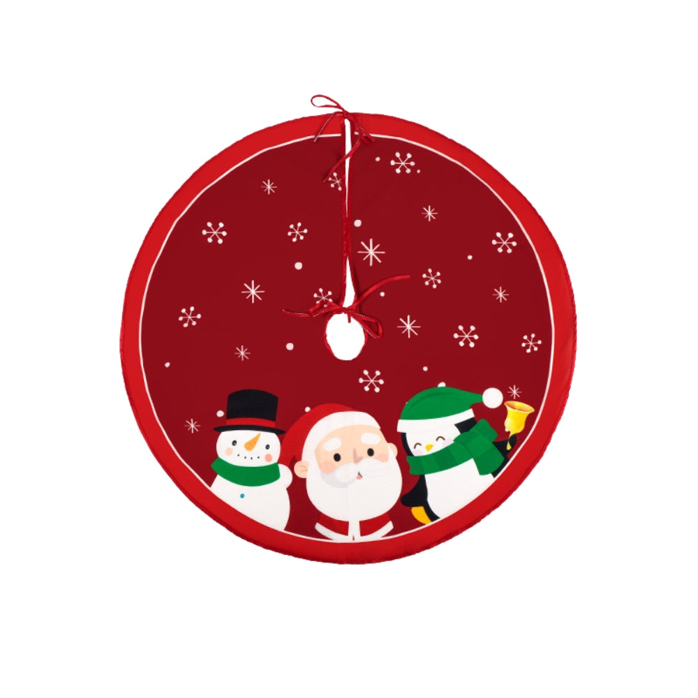 Christmas Tree Skirt Red Christmas Tree Foot Cover Santa Claus Snowflake Christmas Tree Carpet