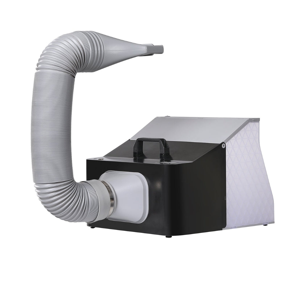 Airbrush Spray Booth Portable Hobby Airbrush Paint Spray Booth Kit with 4 LED Light Powerful Dual Exhaust Fans
