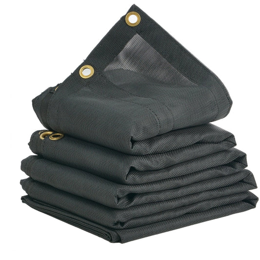 PVC Dump Truck Tarp Folding Mesh Awning Tarpaulin Rainproof Cloth Double Pockets Trailer Shade for Outdoor Garden