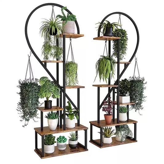 Heart Shaped Plant Shelf Holder 6 Tiers Metal Indoor Plant Stand