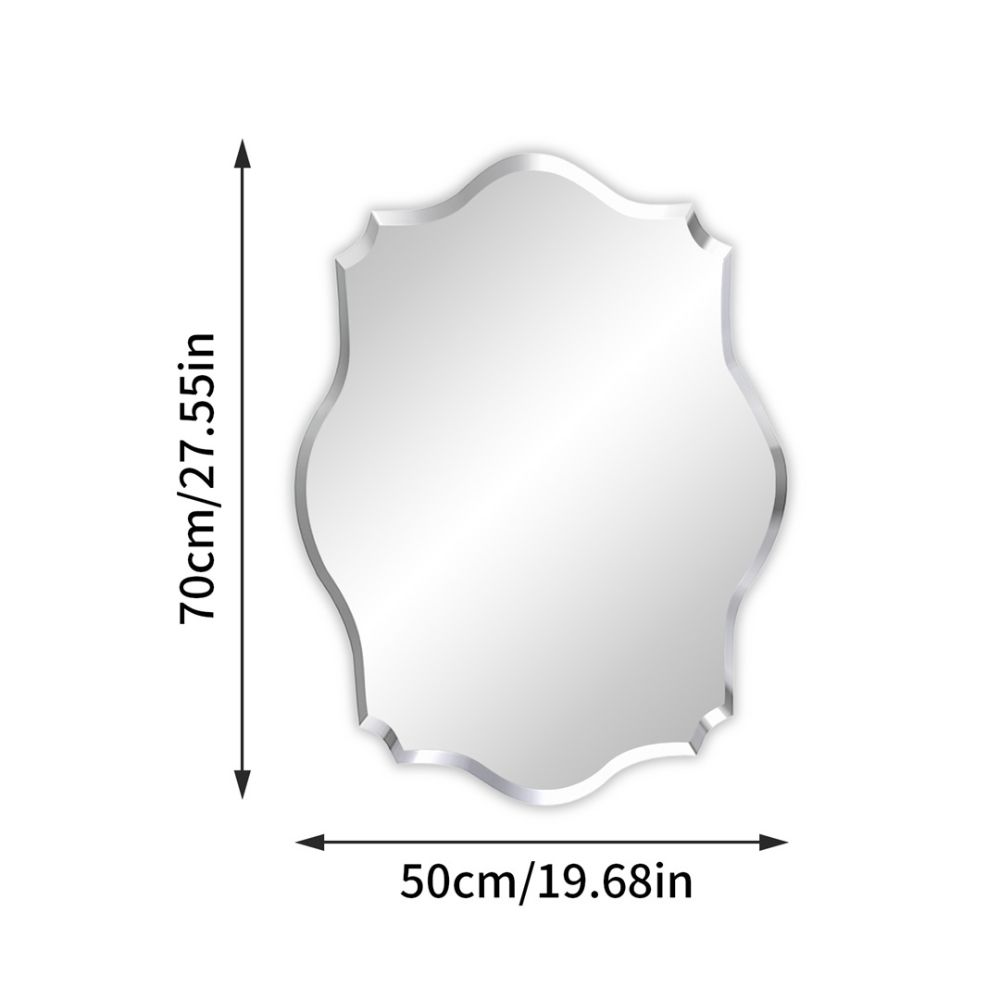 Asymmetrical Frameless Wall Mirror with Beveled Edge