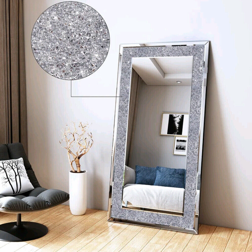 Sparkly Wall Mounted Crystal Diamond Vanity Mirror