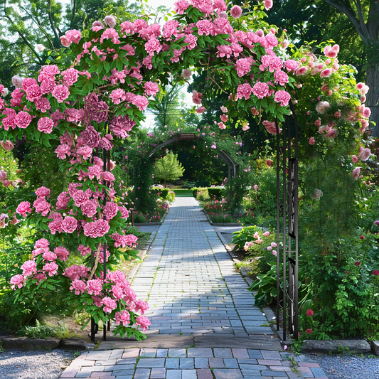 Garden Arches Outdoor Black Metal Arbor for Climbing Plants