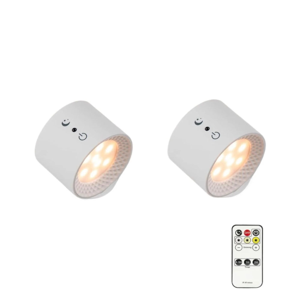 Led Double Head Wall Lamp Touch Control Remote Portable Night Light