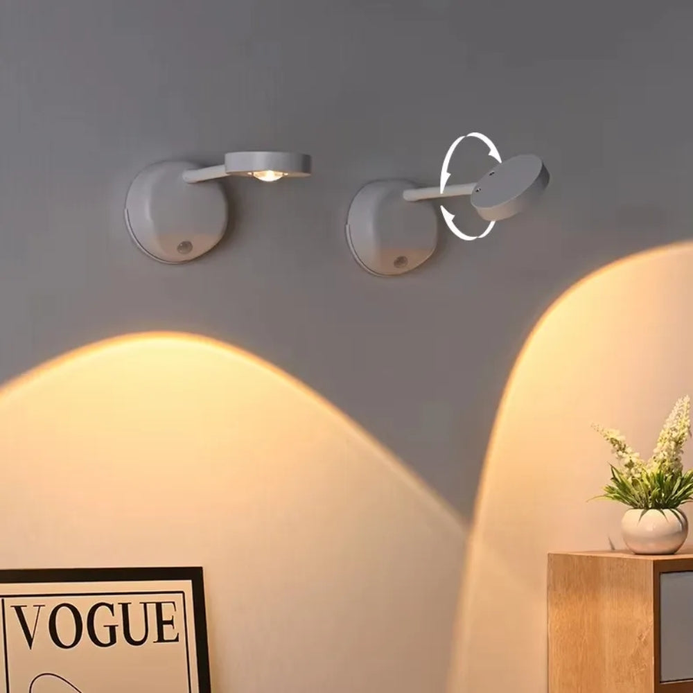 Night Light Motion Sensor Light Wireless USB LED Wall Lamp Indoor Lighting