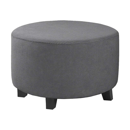 COMFEYA Round Ottoman Cover - Stretch Ottoman Slipcover Furniture Protector for Round Ottomans