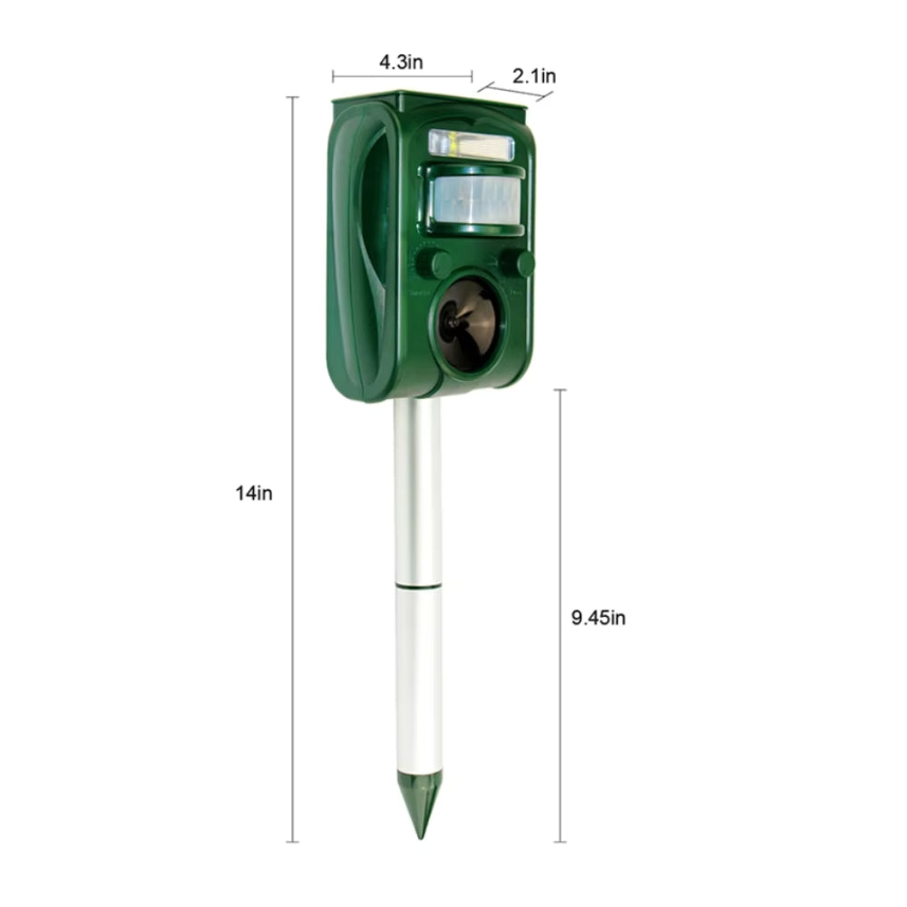 Solar Ultrasonic Pest Repellent PIR Sensor 6-8M Adjustable
