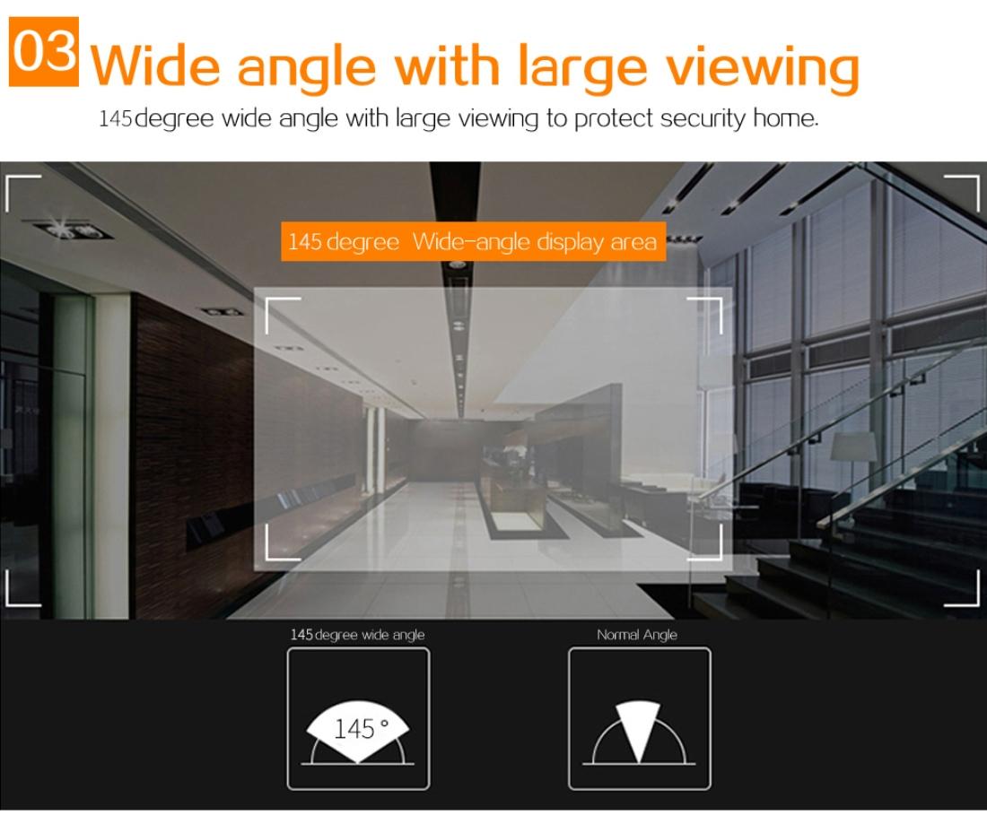 3 Screen 1.0Mp Security Camera With Door Peephole & Tf Card Support - Black-1915197553742319619