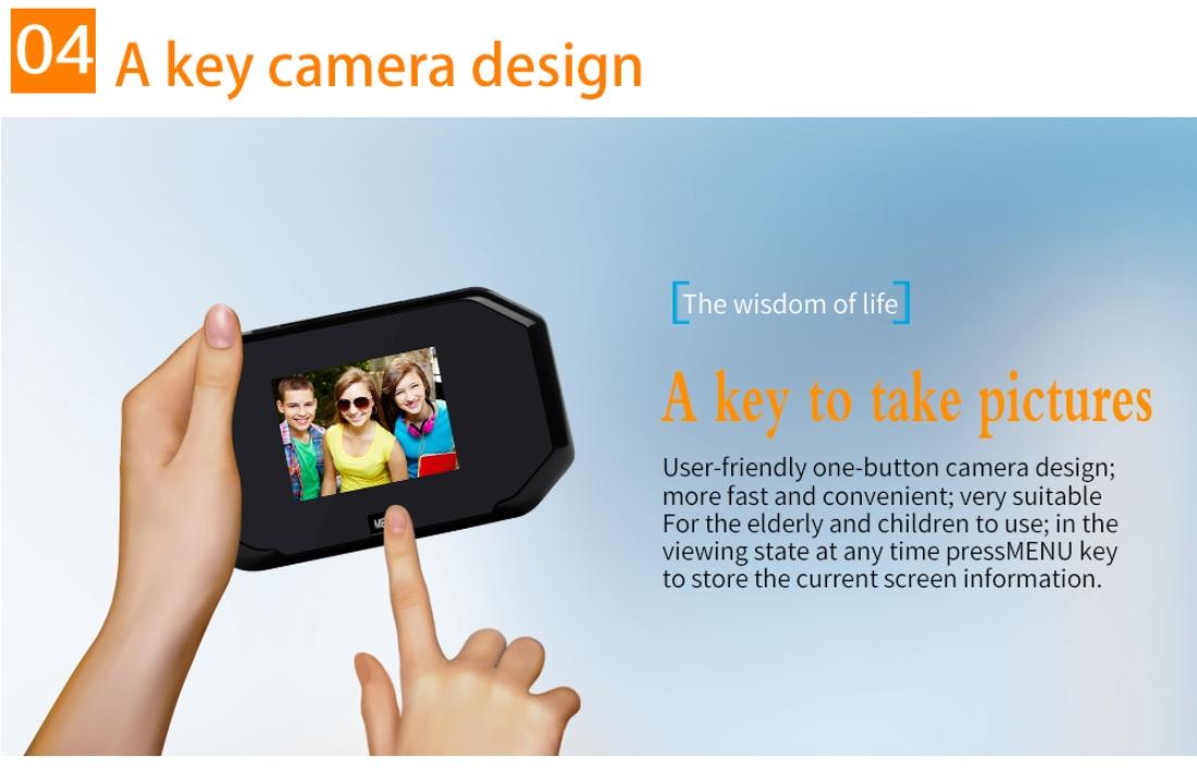 3 Screen 1.0Mp Security Camera With Door Peephole & Tf Card Support - Black-1915197553742319620