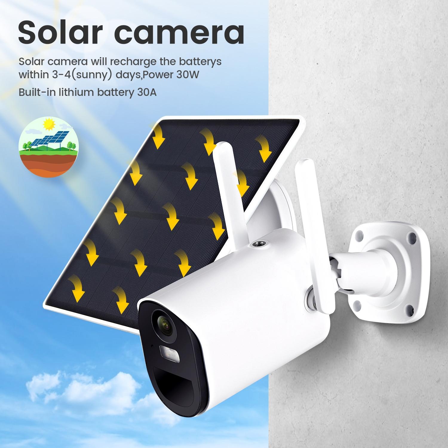 Solar-Powered Wifi Camera 1080P Hd Motion Detection Night Vision 2-Way Audio Tf Card-1915197415804243970