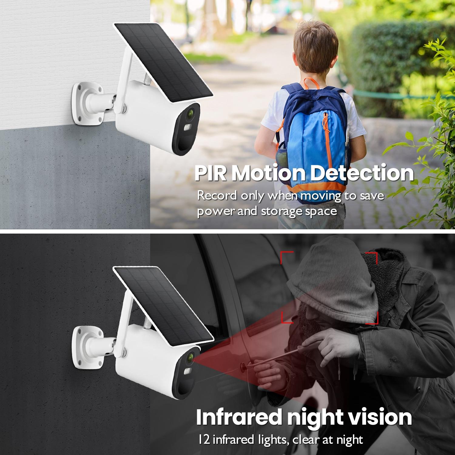 Solar-Powered Wifi Camera 1080P Hd Motion Detection Night Vision 2-Way Audio Tf Card-1915197415804243976