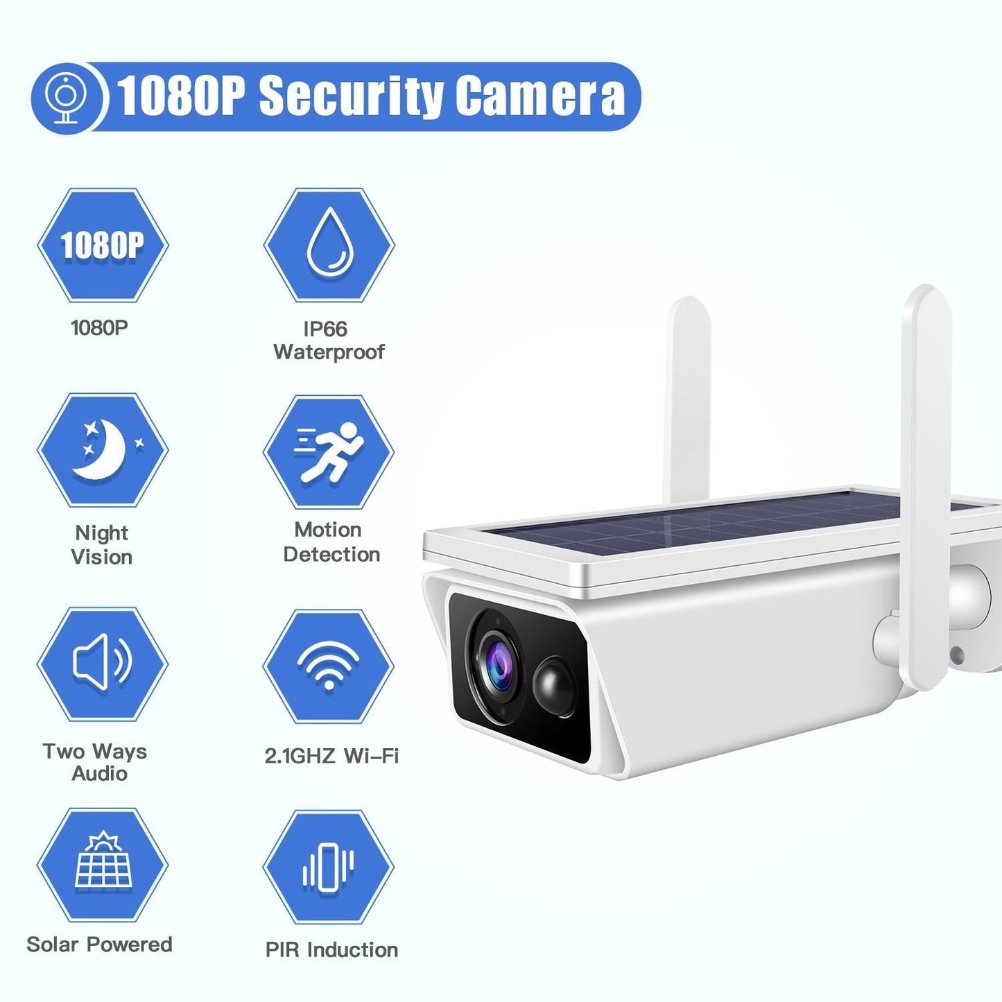 Solar-Powered 1080P Wifi Security Camera With Night Vision And Two-Way Audio-1915197859951677442