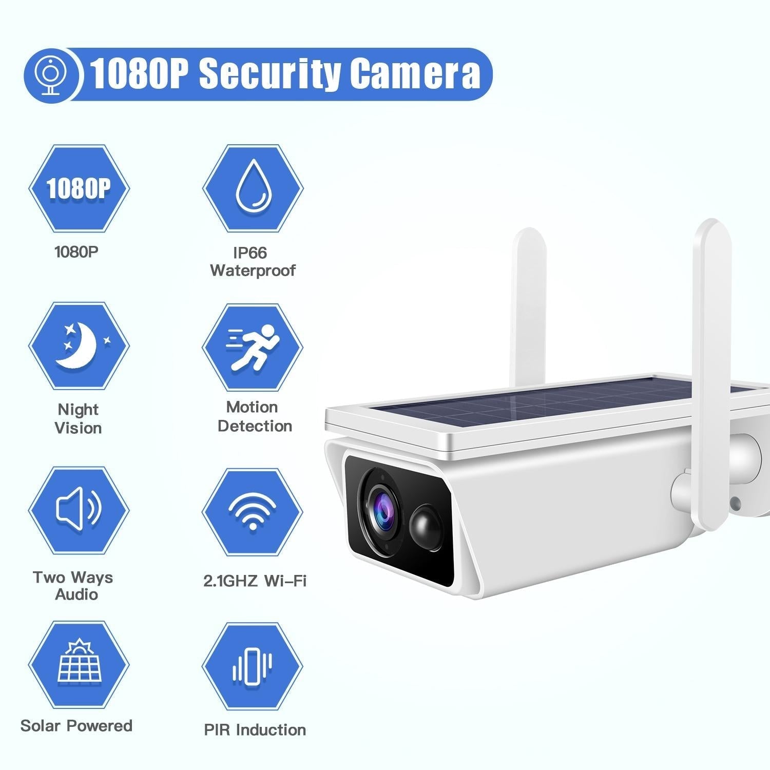 Solar-Powered 1080P Wifi Security Camera With Night Vision And Two-Way Audio-1915197859951677442