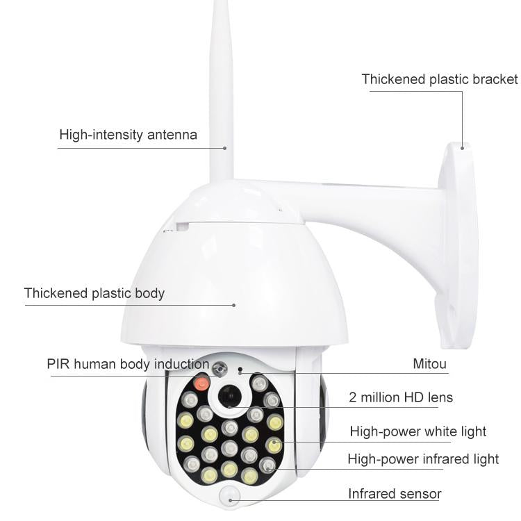 Outdoor Dome Camera With 2Mp Wifi Night Vision Two-Way Voice And Motion Detection-1915196617607221249