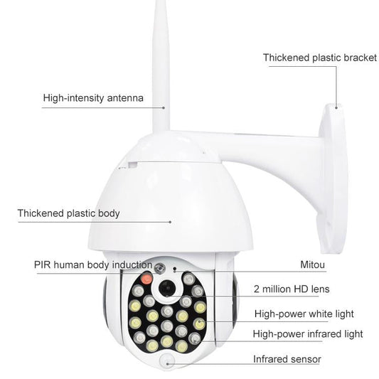 Outdoor Dome Camera With 2Mp Wifi Night Vision Two-Way Voice And Motion Detection-1915196617607221249