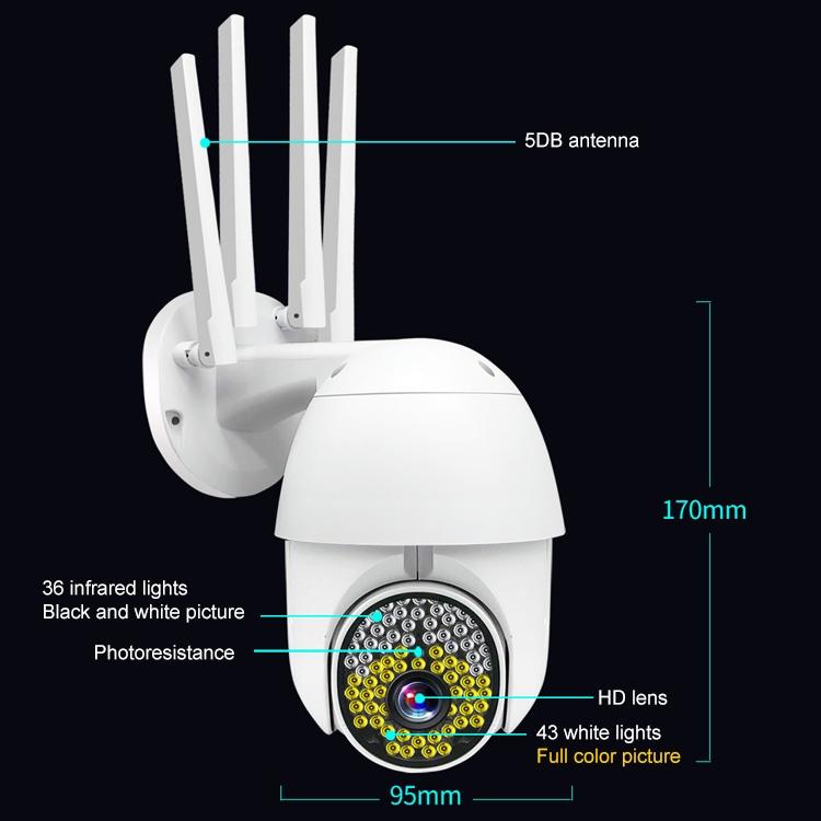 Outdoor Dome Camera With 1080P Hd Wifi Night Vision Two-Way Voice And Motion Detection-1915196611110244353