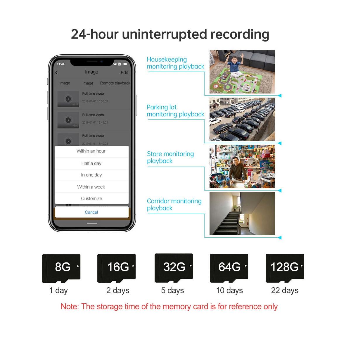 Ai Camera With 3.0Mp 1296P Hd Two-Way Talk Motion & Humanoid Detection Night Vision Tf Card Support-1915196612376924165