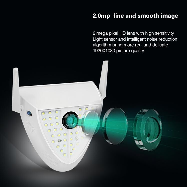 Smart Garden Camera With 2Mp Motion Detection Night Vision Voice Intercom Tf Card 42 Leds-1915196610200080392
