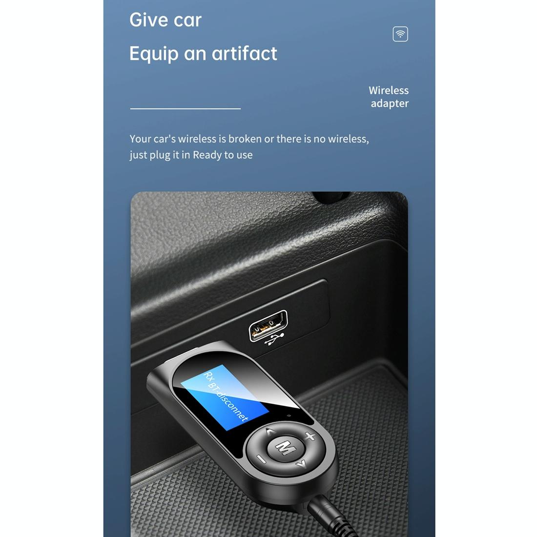 Lcd Bluetooth 5.0 Adapter Receiver / Transmitter - Black-1915196692630736898