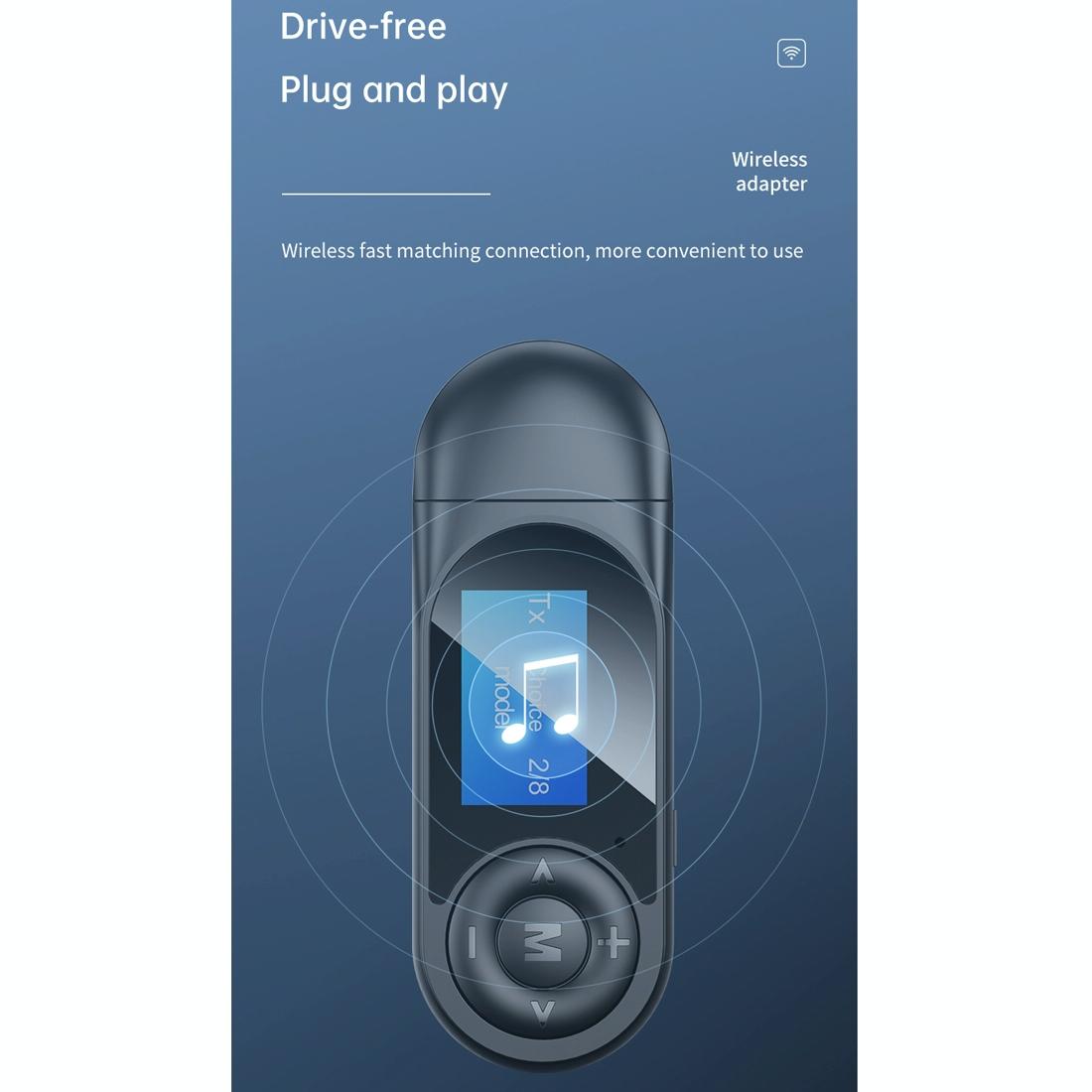 Lcd Bluetooth 5.0 Adapter Receiver / Transmitter - Black-1915196692630736899