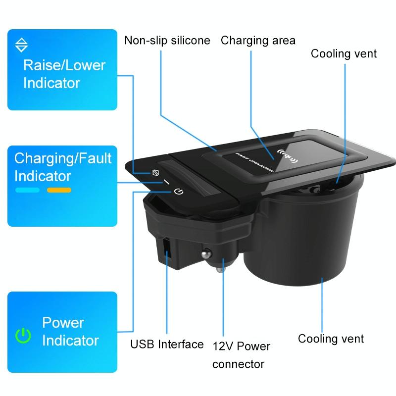 15W / 10W Qi Wireless Charger For Audi A6L 2019-2022-1915197237642792961