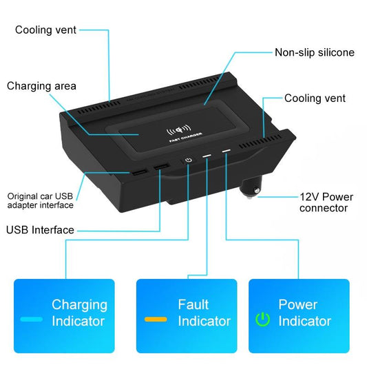 10W Wireless Charger For Mercedes-Benz A Class 2019-2022 - Qi Standard Quick Charging-1915197004787617793