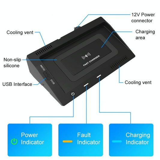 10W Wireless Car Charger For Volkswagen Teramont 2018-2020 - Qi Standard-1915197799218155521