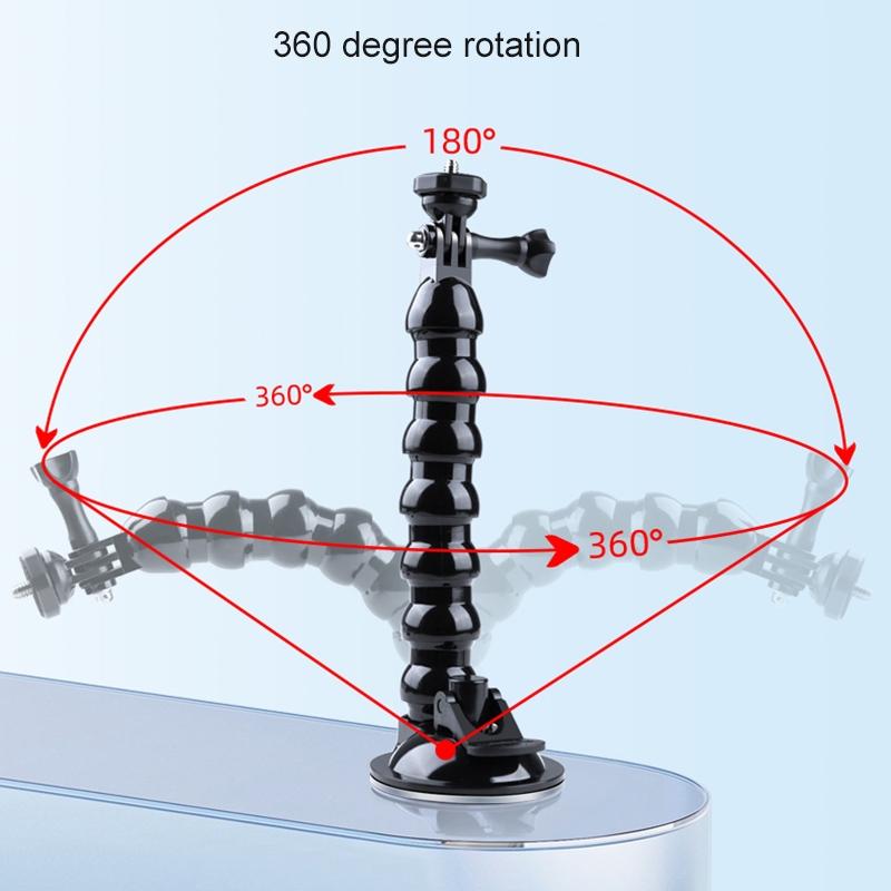 Flexible Suction Cup Mount With Cold Shoe And Phone Clamp-1915196723668586499