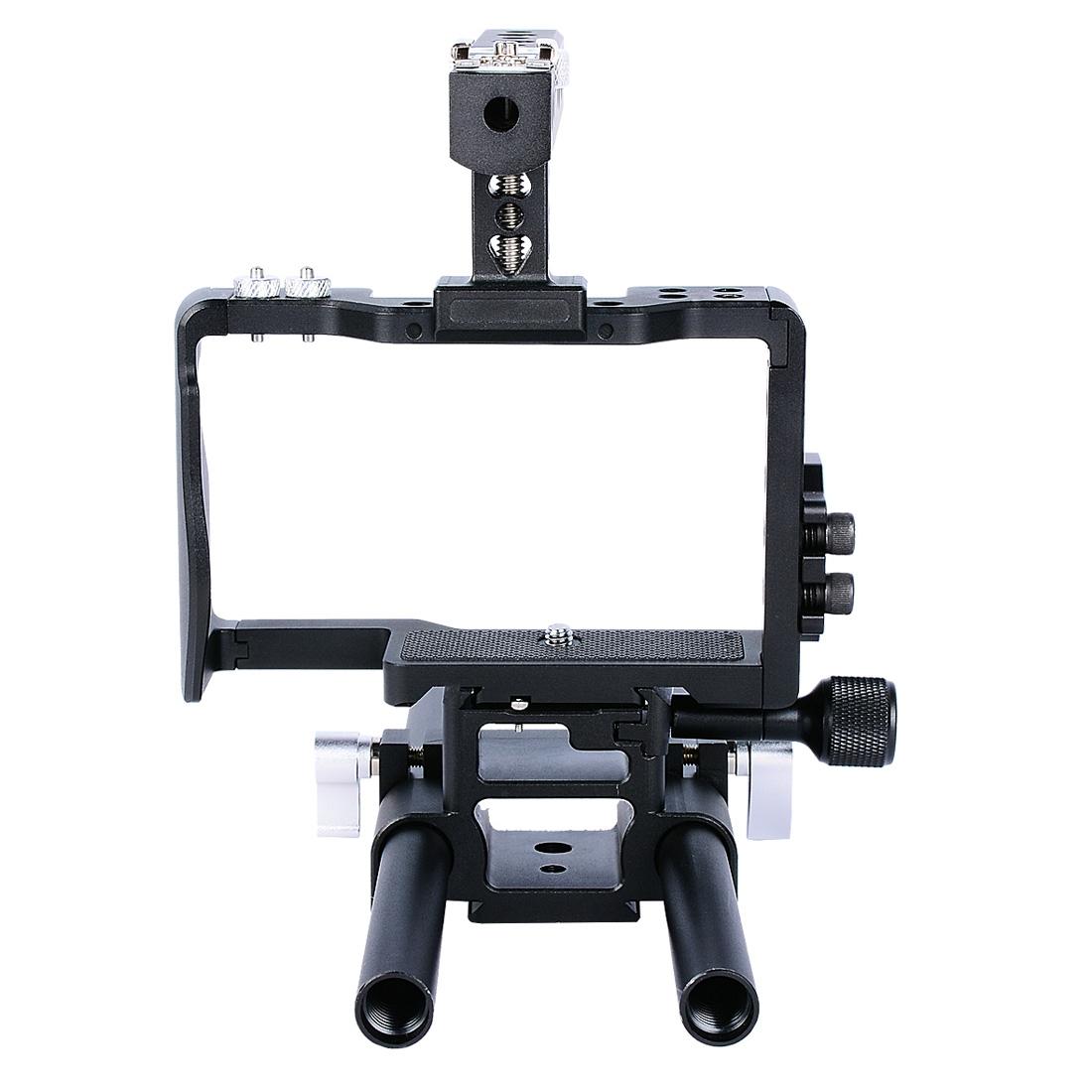 Sony A6000 / A6300 / A6400 / A6500 Camera Cage Stabilizer With Handle - Black-1915196753100017669