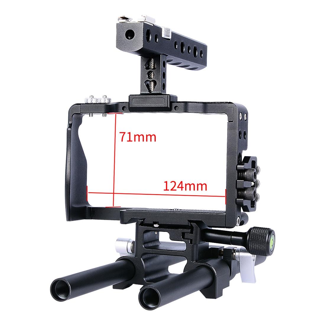 Sony A6000 / A6300 / A6400 / A6500 Camera Cage Stabilizer With Handle - Black-1915196753100017673