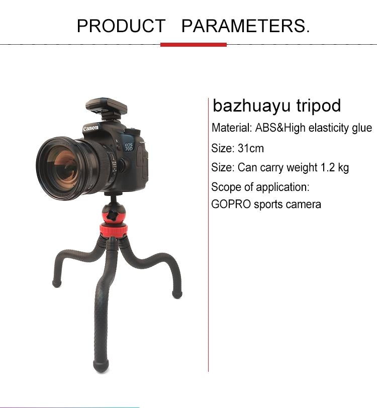 Flexible Mini Octopus Tripod With Phone Clamp For Iphone Galaxy Huawei Gopro-1915197924892086276