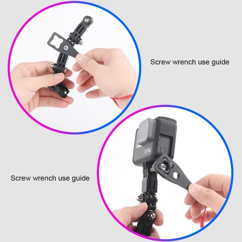 Multi-Joint Arm Mount Set For Cycling Helmets - Compatible With Dji Action Gopro And Other Action Cameras-1915197637083140104