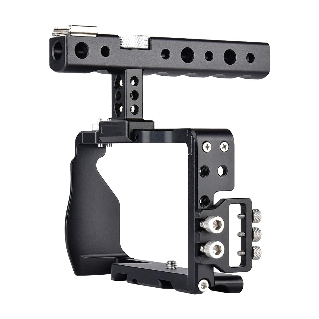 Sony A6000 / A6300 / A6500 / A6400 Camera Cage Stabilizer With Handle - Black-1915196750268862466