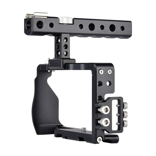 Sony A6000 / A6300 / A6500 / A6400 Camera Cage Stabilizer With Handle - Black-1915196750268862466