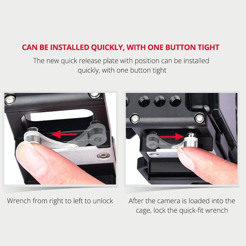 Handle Video Camera Cage Stabilizer For Sony A7K / A72 / A73 / A7S2 / A7R3 / A7R2 / A7X Black-1915196795722534915