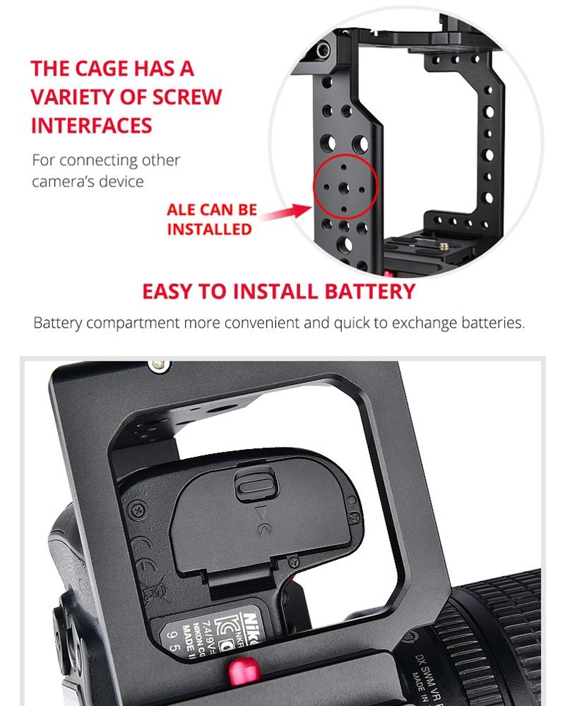 Video Camera Cage Stabilizer - Black Handle-1915196502276444164