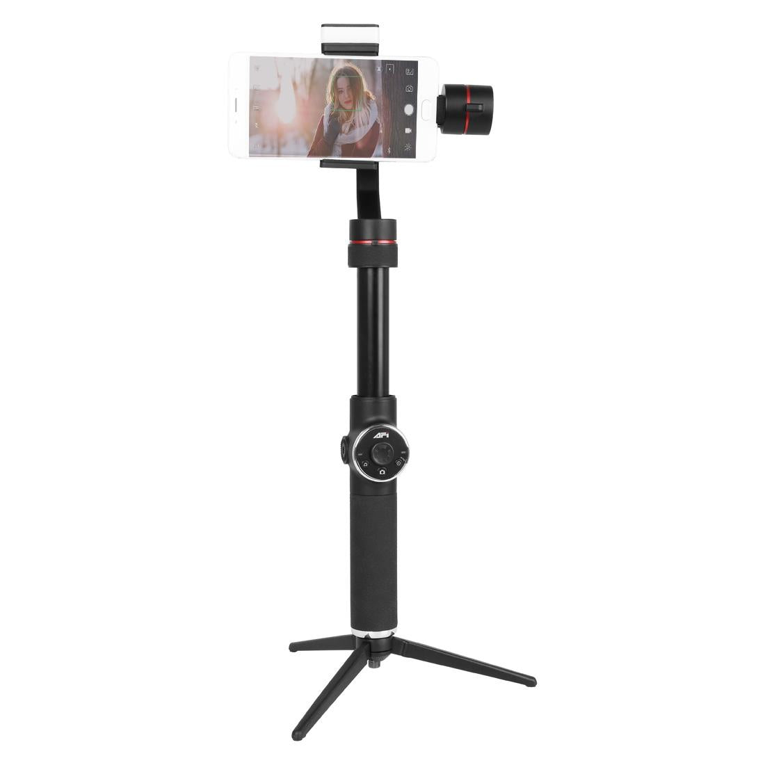 3-Axis Gimbal Stabilizer With Tripod Mount & Fill Light For Smartphones - Black-1915196771911471104