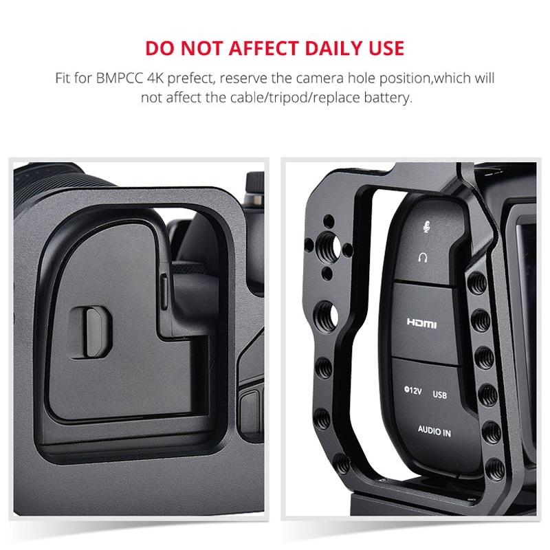 Video Camera Cage Stabilizer For Dji Bmpcc 4K - Black Handle-1915196500468699143