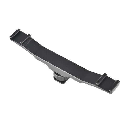 Aluminum Dual Hot / Cold Shoe Mount Adapter Bracket - Black-1915196699761053697