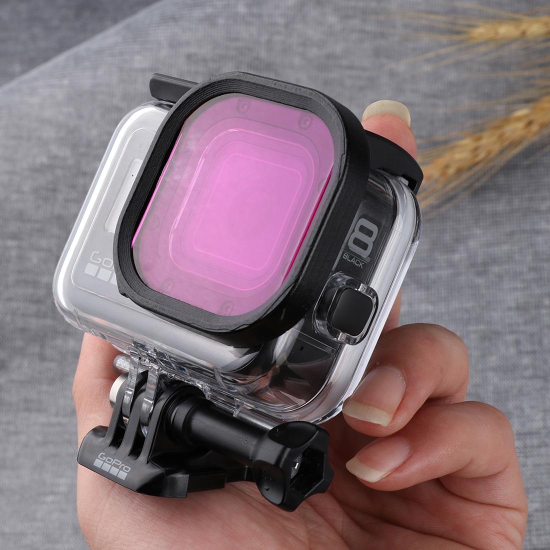 Square Diving Lens Filter Kit For Gopro Hero8 Waterproof Housing - 3 Colours-1915197211487113219