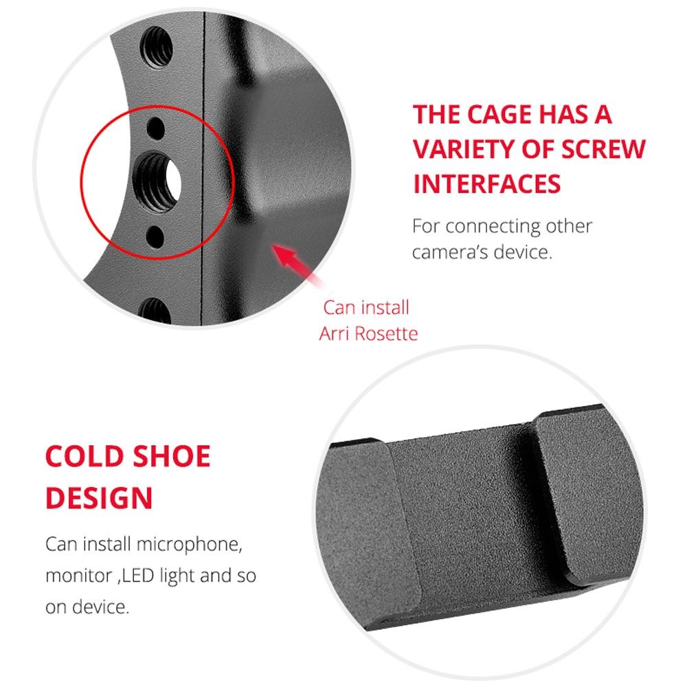 Video Camera Cage Stabilizer With Handle For Canon Eos M50 - Black-1915196497025175556